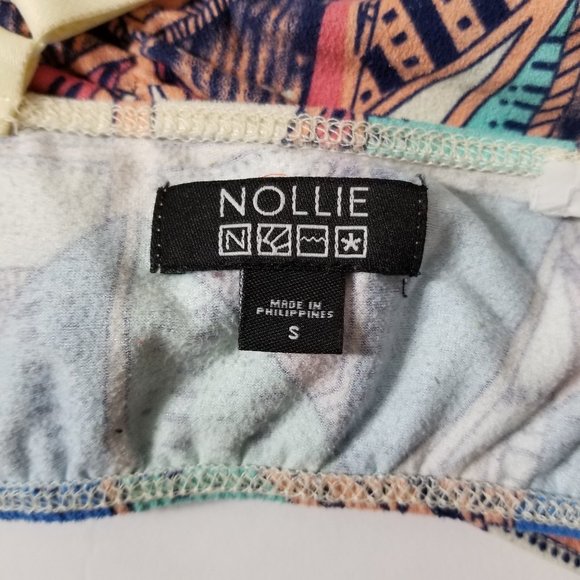 Nollie bralette Small geometric print cross strap racerback pullover style boho - Picture 13 of 13